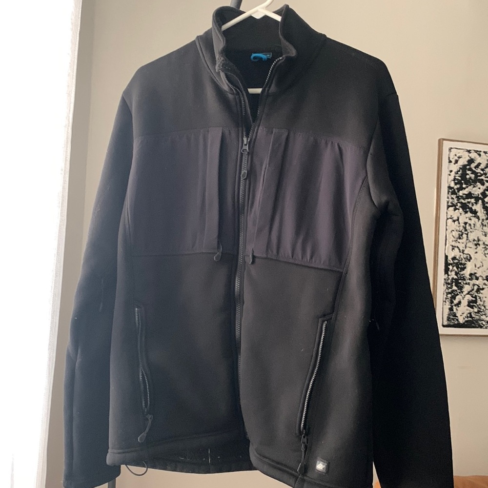 Black stretch fleece jacket